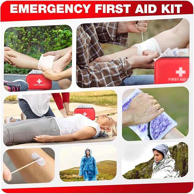 First Aid Kit 194 Piece Emergency Kits for Hiking Camping Trauma Kit for Boat Vehicle Compact Aid Kit for for Home Car Travel