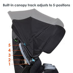 Baby Trend Cover Me™ 4-in-1 Convertible Car Seat, Scooter – Built-in Canopy, 4-Stage Growth System, Plush Comfort Padding, Mu