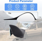 LivTee Blind Spot Mirror with Side Mirror Rain Guard, Carbon Fiber 2-in-1 Side Mirror Covers Kit with Wide Angle Adjustable Stick for Cars SUV and Trucks, Pack of 2