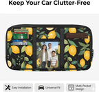 Lemon Car Visor Organizer, Multipurpose Car Sun Visor Organizers with Zipper Lightweight Portable Auto Sunshade Organizer Bag Polyester Soft Truck Sunvisor Organizers for Most Vehicles