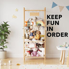 SpaceAid Stuffed Animal Storage Organizer, Wood Animals Zoo Toy Plushies Storage Holder, Large Capacity Plush Toy Cage for Pl