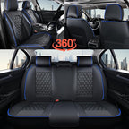 Coverado Full Set Car Seat Covers, Front & Back Luxury Faux Leather Waterproof Seat Covers,Car Seat Protectors, Universal Fit
