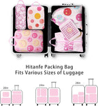 6 Pcs Compression Packing Cubes, Packing Cubes for Travel, Waterproof Luggage Organizer Bags Set, Cute Packaging Cubes for Wo