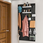 Wall-Mounted Pegboard Kit, 25.2" x 25.2" Organizer Panel – Large, Cost-Effective & Nail-Free Installation Black