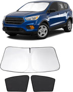 3PCS Car Window Shades Front Windshield Sun Shade Foldable Window Shade Custom Fit for 2013-2019 Fo-rd Escape Accessories Car Shades for Front Windows Anti-UV Rays Block Heat