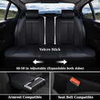 Coverado Car Seat Covers Full Set, Premium Nappa Leather Seat Covers for Car, Waterproof Car Seat Protector with Lumbar Suppo