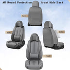Coverado Universal Seat Covers Front, 2-Pack Waterproof Seat Covers for Cars, Universal Nappa Leather Car Seat Covers with He