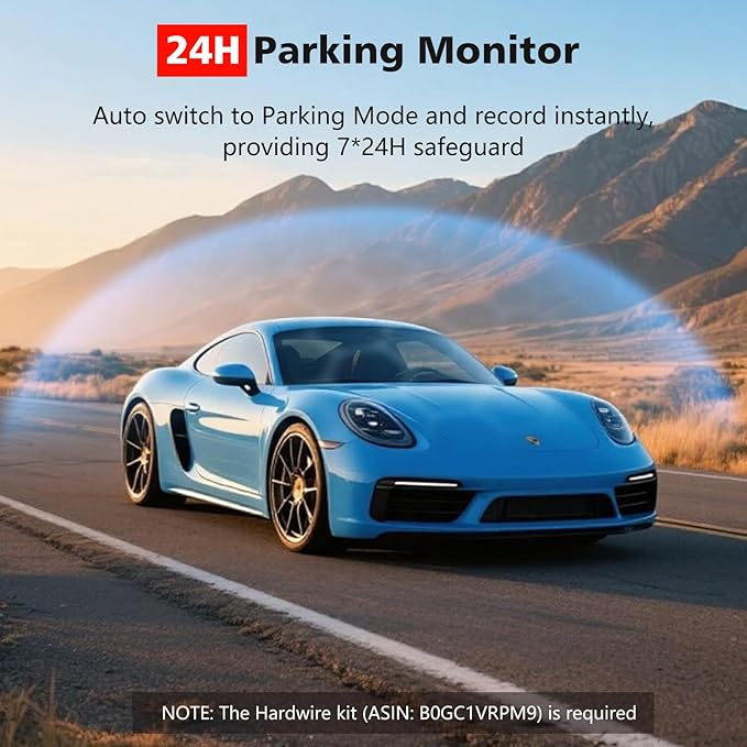 4K+2.5K+2.5K Dash Cam, STARVIS 2 Sensor, Dash Camera 3-Channel, Free 64GB Card, Dashcam with 5G WiFi GPS, G-Sensor,Loop Recor