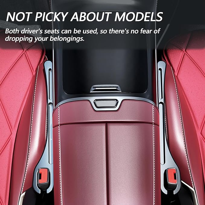 LEIWOOR 2 Pcs Car Seat Gap Filler，PU Leather Fill The Gap Between Seat and Center Console，Universal Fit Organizer for Car SUV Truck