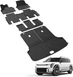 LASFIT Floor Mats & Cargo Mats for KIA EV9 2026 2025 2024 (Only for 6-Seats,Not Fit Relaxation Chairs & 7-Seats),All Weather TPE Custom Fit Kia EV9 2024-2026 Full Set Car Accessories Floor Liners
