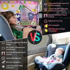 Car Window Shade for Baby, 2pcs Magnetic Auto Sun Shades for Side Windows Double Layer Full & Half Shade Options, Cute Patterns Car Window Curtains for Sun Glare Block