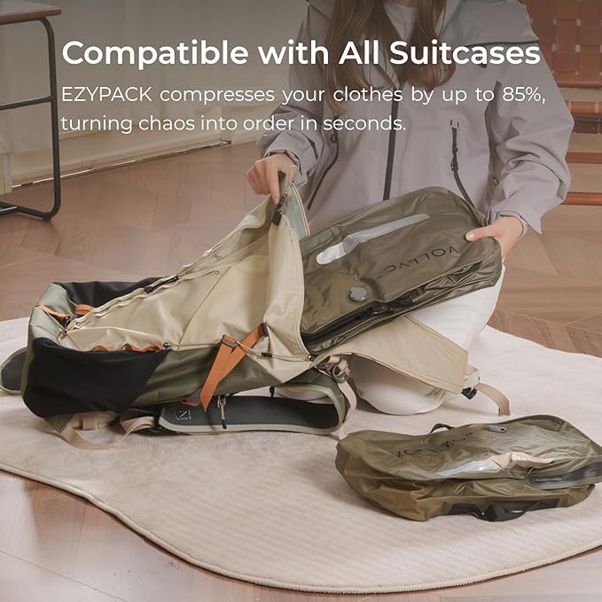 25L Vacuum Travel Bags with Wireless Pump, Compression Packing Bags for Luggage & Carry-On, Waterproof Anti-Tear Nylon, TSA-R