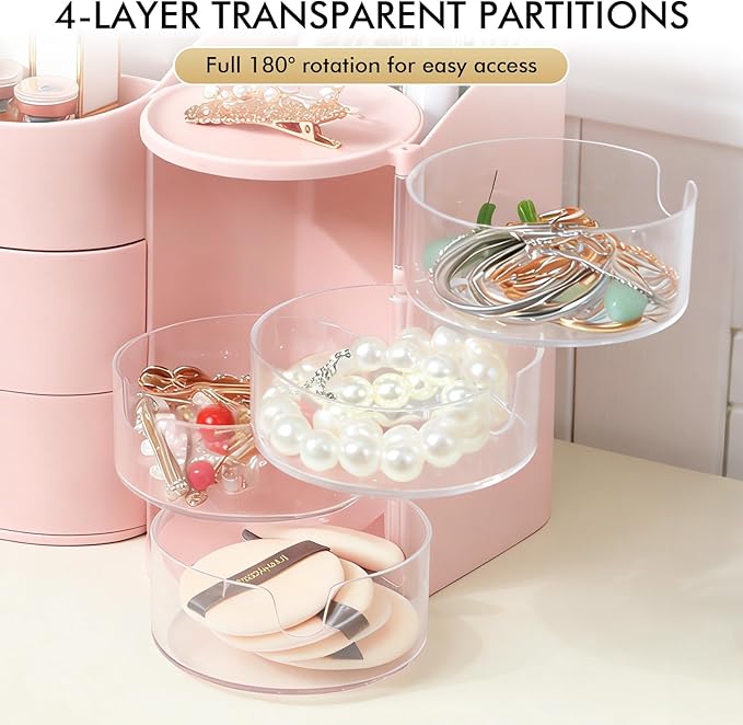 Makeup Organizer Countertop with Drawers, Make up Organizers for Vanity, Skincare Jewelry Earring Organizers, Cosmetic Displa