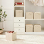 MAX Houser Fabric Cloth Storage Bins,Foldable Storage Cubes Organizer Baskets with Dual Handles for Home Bedroom Storage,Set 