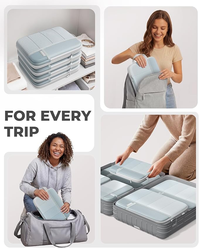 Percover Compression Packing Cubes 6-Piece Set, Packing Cubes Compression for Travel with Multi-Size Organization, Travel Org