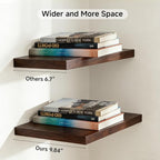 INHABIT UNION 20in Floating Shelves for Wall, Wall Mounted Shelves for Decor Storage Set of 2, Floating Shelf for Bedroom, Ba