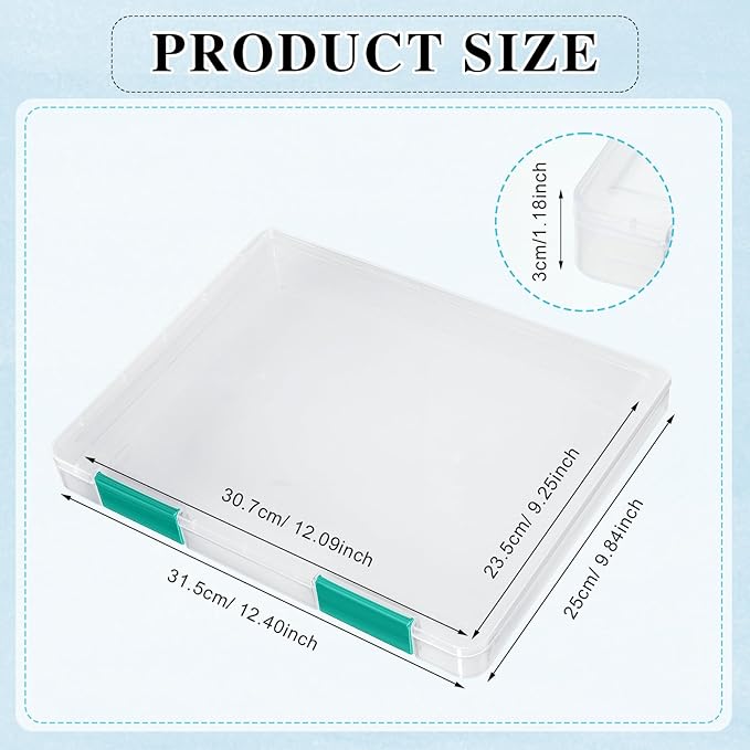 PerKoop 6 Pcs Clear Paper Storage Box A4 Plastic File Box Document Paper Organizer Storage Board Game Project Cases Container