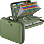 DocSafe Fireproof File Organizer with Lock, Hard-Shell Case Fireproof Document Box with 13 Pocket Accordion File Folder, Port