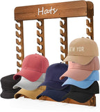 Wooden Hat Racks for Baseball Caps, 40-Slot Wall Mount Baseball Cap Rack, Hat Organizer for Display and Storage, Vertical Cap