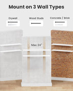 AMADA HOMEFURNISHING Floating Shelves, 47″ Large Wall Mounted Shelves for Bathroom, Bedroom, Living Room, Kitchen, Office, Ha