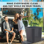 Car Trash Can 1.4 Gallon with Stability Flap & Magic Strips — No-Tip Leakproof Car Garbage Bin for Car Floor, Mats, Front or Back Seat, SUV, Truck, Van, Vehicle Interior Organizer (Gray)