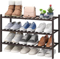 viewcare Shoe Rack for Closet, 3-Tier Bamboo Wood Shoe Racks, Stackable | Beautiful | Natural | Functional | Sturdy, Bamboo S