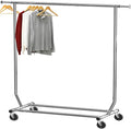 Simple Houseware Supreme Commercial Grade Clothing Garment Rack, Holds Up to 250 lbs, 50 to 75 Inches Extendable Rod, Chrome