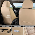 Coverado Car Seat Covers Full Set, Waterproof Car Seat Protector, Leather Seat Cushion, Universal Car Interior Covers Seat Pr
