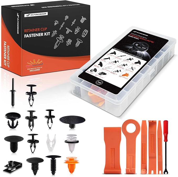 A-Premium 140 PCS 14 Sizes Car Retainer Clip Kit Compatible with Ford Escape 2020-2024, Bumper Fender Door Weatherstrip Trim 
