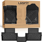 LASFIT Floor Mats for Ford Bronco 2-Door 2026 2025 2024 2023 2022 2021(Not for Bronco Sport) All Weather TPE Custom Fit Car Floor Liners, 1st & 2nd Row, 3pcs Black