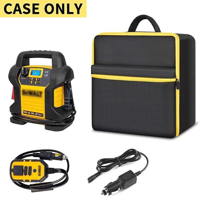 Car Jumper Starter Storage Bag Compatible with DEWALT DXAEJ14 Digital Portable Power Station Air Compressor, Carrying Case