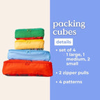 ban.do Getaway Polyester and Mesh Fruit Theme Packing Cube Set, Includes 4 Foldable Luggage Organizers in Various Sizes (J'ad
