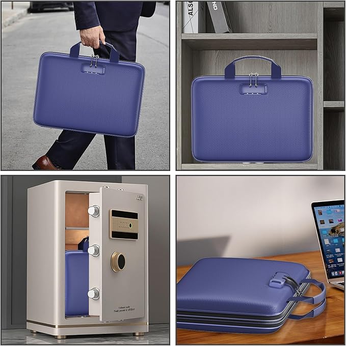 Fireproof File Organizer,Fireproof Document Box with Lock,Large 13 Pocket Expanding File Folder,Hard-Shell Portable Safe Stor