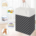 BlissTotes 3-Pack Laundry Basket, Freestanding＆Waterproof Laundry Hamper, Collapsible Tall Clothes Hamper with Easy Carry Han