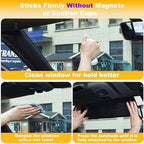 XCBYT Square Car Window Shades for Windshield & Side Windows, 2-Pack Static Cling Glare Blocker, Removable Tint, Long Size for Wider Coverage, Semi-Transparent with Strong Hold (15.75" x 7.09")