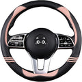 Iwantit® Steering Wheel Covers with Carbon Fiber, Universal Fit 14.5-15 inches for Cars,SUV (Romantic Pink)