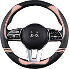 Iwantit® Steering Wheel Covers with Carbon Fiber, Universal Fit 14.5-15 inches for Cars,SUV (Romantic Pink)