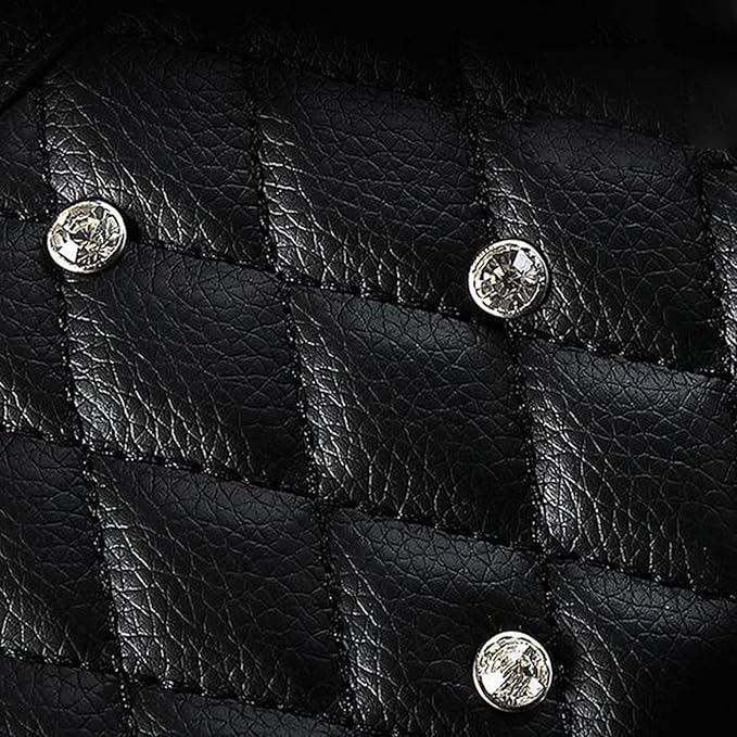 HYL World 2PCS Leather Bow Seat Belt Covers Seat Belt Shoulder Pads with Sparkling Bling Rhinestones Decor,Black