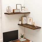 Dreamland 36" Floating Shelves for Wall, 12" Deep Slim Rustic Brown Floating Shelves, Wall-Mounted Shelves for Bedroom, Livin