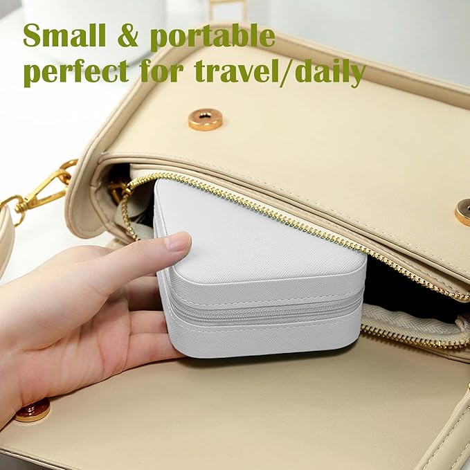 Travel Jewelry Case Bridesmaid Gifts Box,6 Pack Small Jewelry Box Mini Jewelry Organizer,PU Leather Portable Earring Storage 