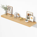 Dreamland 55" Floating Shelves for Wall, 12" Deep Thicker Oak Floating Shelves, Wall-Mounted Shelves for Bedroom, Living Room