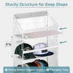 AOODA Clear Over the Door Hat Racks for Baseball Caps, Hold 48 Caps Hat Storage Organizer for Closet Wall, Deep Pockets Hangi