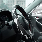 Mountains, Adventure, Outdoors, Camper, Hiking, Mountain Car Leather Steering Wheel Cover - 15-inch Universal Microfiber- Sof