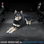 Cargo Mat with Backrest Mat for 2020-2025 2026 Ford Explorer Car Mat Accessories, All Weather TPE Cargo Liner Trunk Mat Active/ST Line/ST/Platinum(Cargo Mat with Backrest Mat)