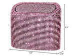 Sparkly Car Trash Car,Hanging Garbage Can with Lid Bling Rhinestone Trash Bin,Litter Container for Vehicle,Office,Home (Pink)