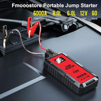 6000A Car Jump Starter, 12V Jump Starter Battery Pack (All Gas,up to 10.0L Diesel Engine) Jumper Cables Portable Lithium