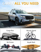 Tuyoung 300lbs Lockable Roof Rack Cross Bars Compatible with Honda Pilot 2023-2026 Sport TrailSport Touring Elite with Raised Rails (Not for LX & EX-L),Heavy Duty Aluminum Roof Crossbar Luggage