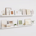 Fun Memories Picture Ledge Shelves Set of 2-55 Inch Shelves with Lip - Large Nursery Bookshelf for Storage - Floating Shelf W
