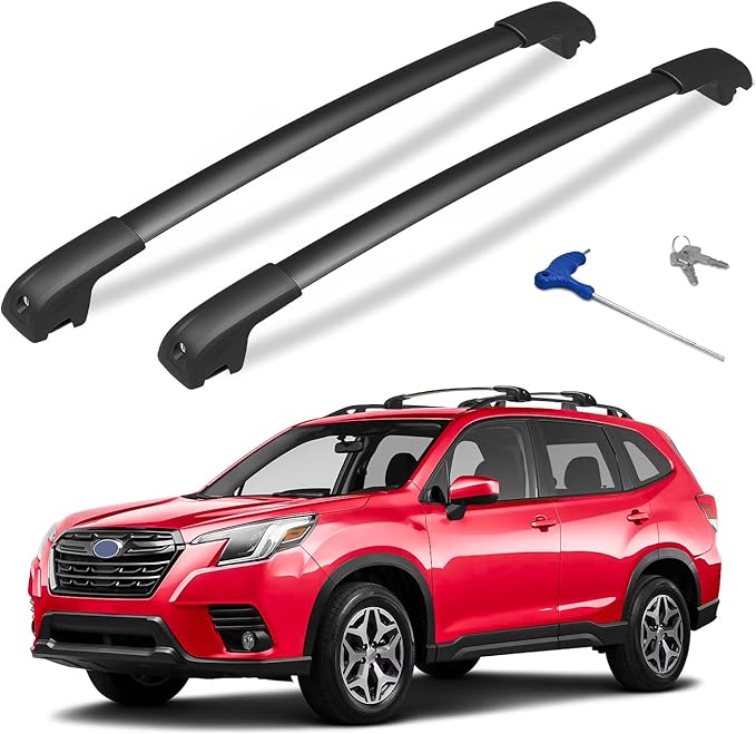 300lbs Lockable Roof Rack Cross Bars Compatible with 2014-2026 Subaru Forester (Not for Wilderness), Aluminum Roof Rails Crossbar for Rooftop Cargo Bars Luggage Kayak Bike Racks