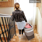 HomeHacks 2-Pack Large Laundry Basket, Waterproof, Freestanding Laundry Hamper, Collapsible Tall Clothes Hamper with Extended